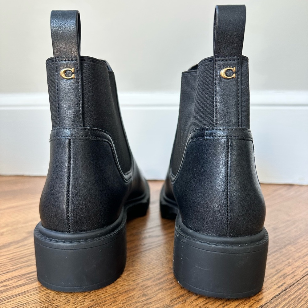 New in box! Coach Women’s Black Leather Lenora Chelsea Boots Size 9.5 (EU 40)